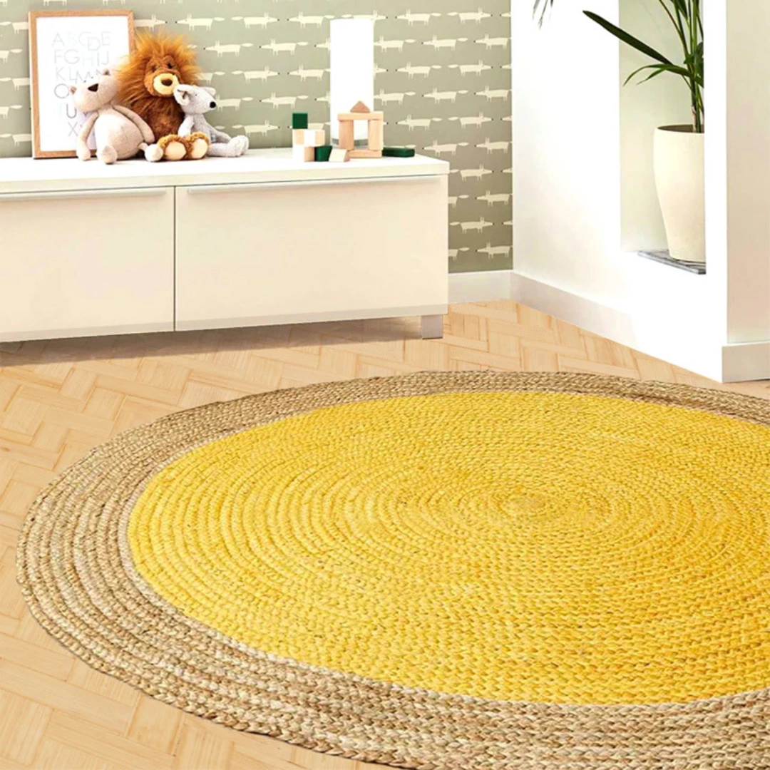 Nook &  Yellow Jute Natural Rug